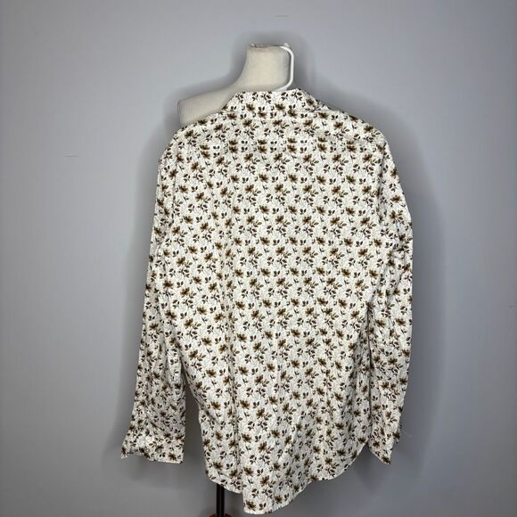 Express- White & Brown Button Down - Picture 2 of 2